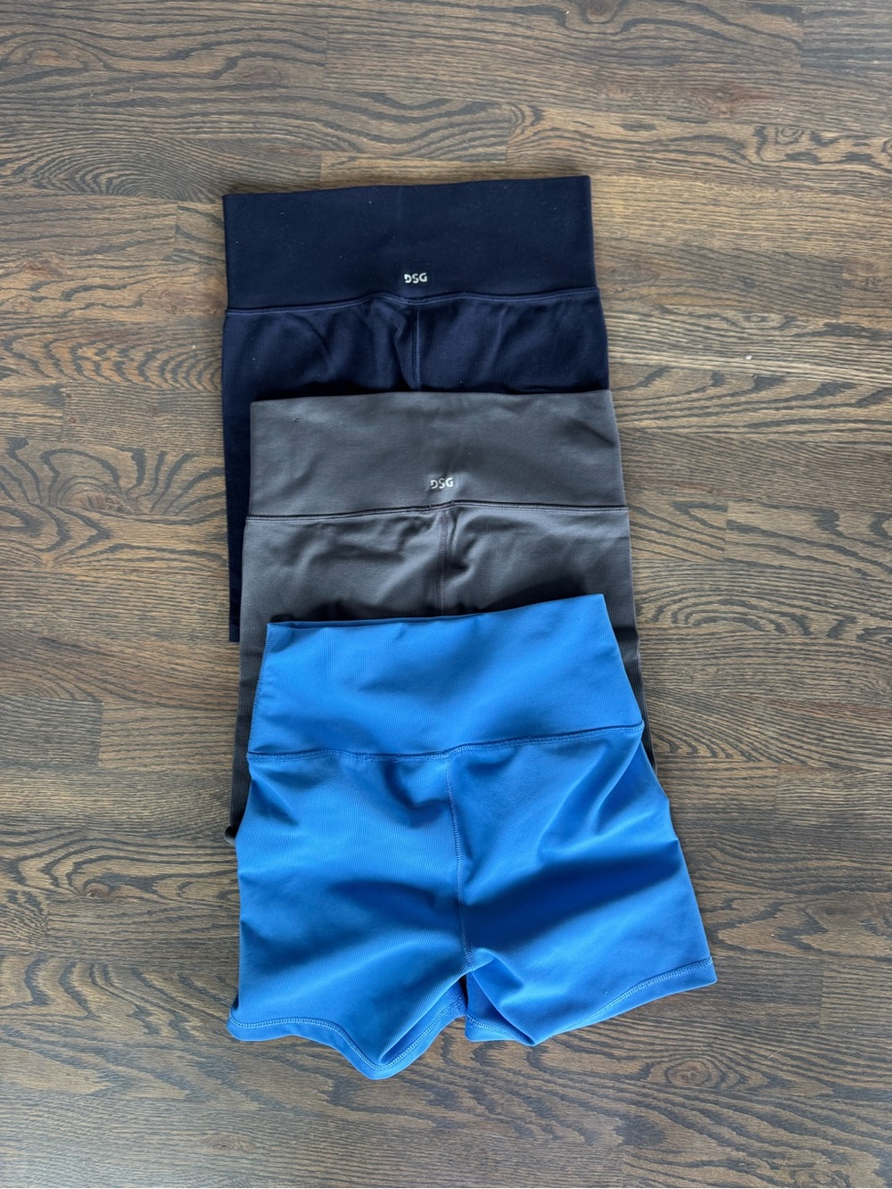 DSG Women's High-Rise Bike Shorts Set - Black, Gray, Blue
